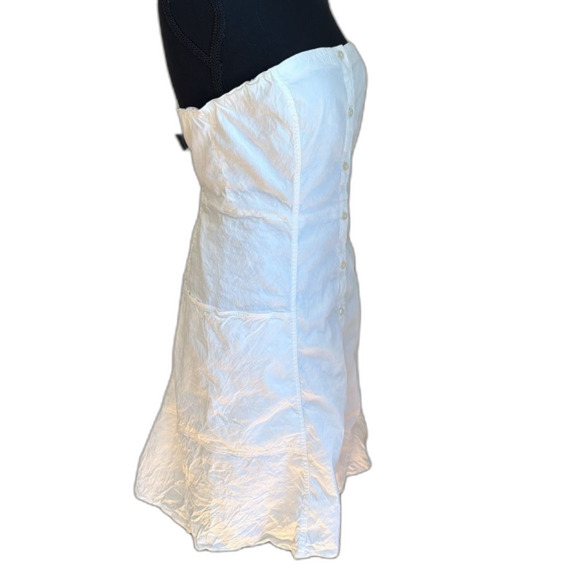 THEORY Kayleigh Good Linen Button Front Linen Blend Midi Dress in White. Size 10 - Picture 7 of 8